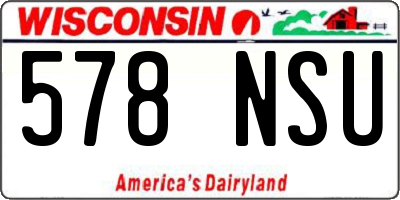 WI license plate 578NSU