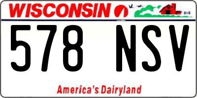 WI license plate 578NSV