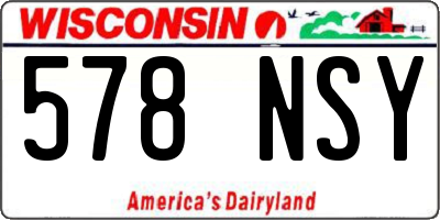 WI license plate 578NSY