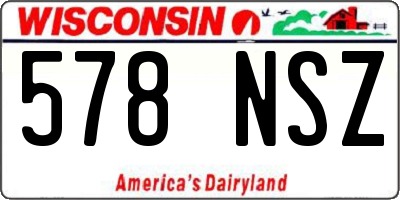 WI license plate 578NSZ