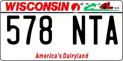 WI license plate 578NTA