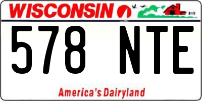 WI license plate 578NTE