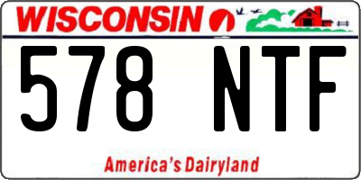 WI license plate 578NTF