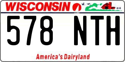 WI license plate 578NTH