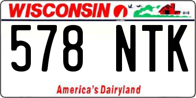 WI license plate 578NTK
