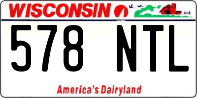 WI license plate 578NTL