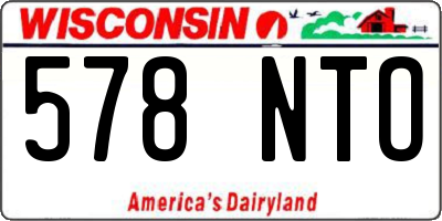 WI license plate 578NTO