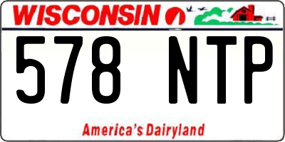 WI license plate 578NTP