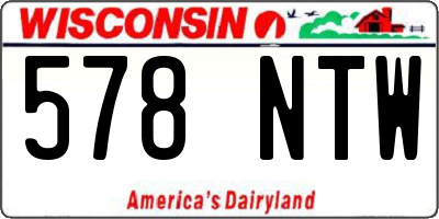 WI license plate 578NTW