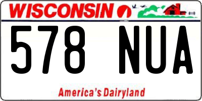 WI license plate 578NUA