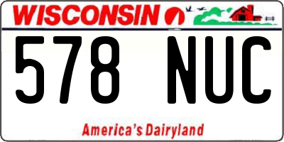 WI license plate 578NUC