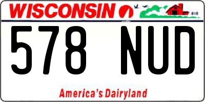 WI license plate 578NUD