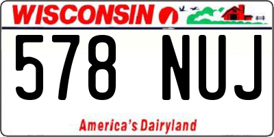 WI license plate 578NUJ