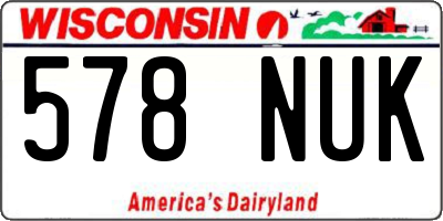 WI license plate 578NUK