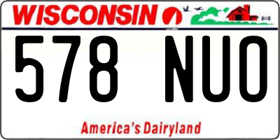 WI license plate 578NUO