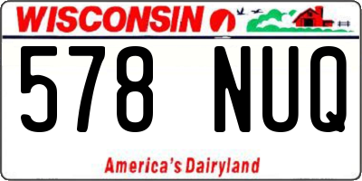 WI license plate 578NUQ