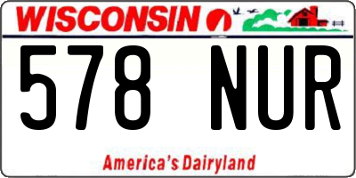 WI license plate 578NUR