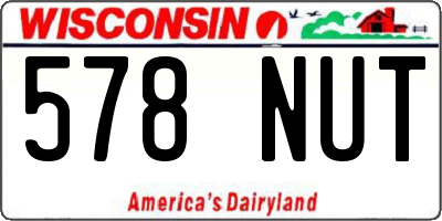 WI license plate 578NUT