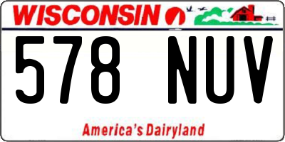 WI license plate 578NUV