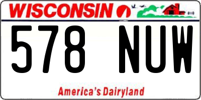 WI license plate 578NUW