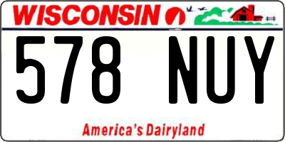 WI license plate 578NUY