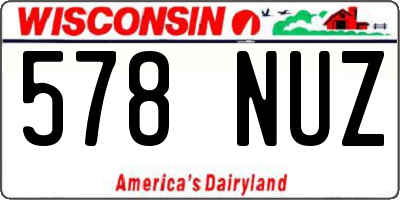WI license plate 578NUZ