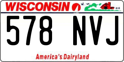 WI license plate 578NVJ