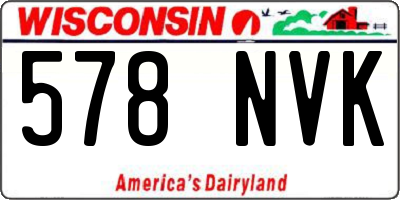 WI license plate 578NVK