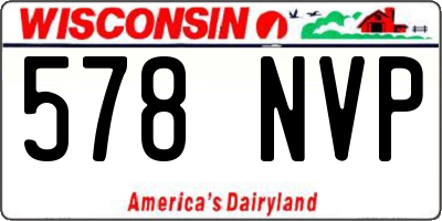 WI license plate 578NVP