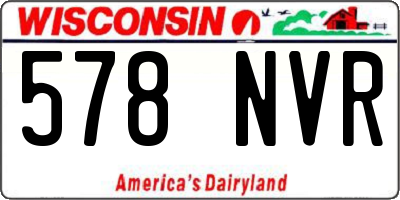 WI license plate 578NVR