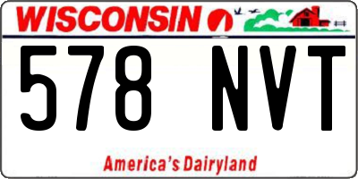 WI license plate 578NVT