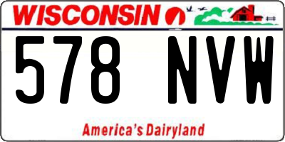 WI license plate 578NVW