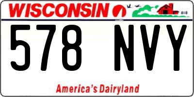 WI license plate 578NVY