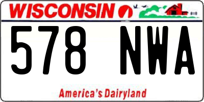 WI license plate 578NWA