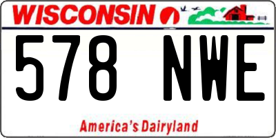 WI license plate 578NWE