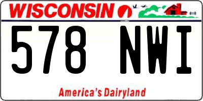 WI license plate 578NWI