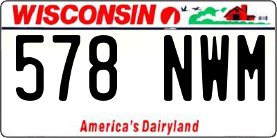WI license plate 578NWM