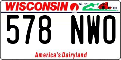 WI license plate 578NWO