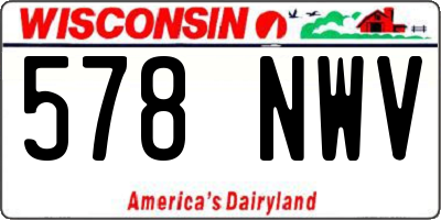 WI license plate 578NWV