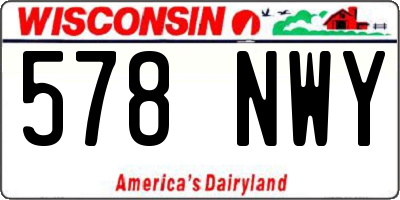 WI license plate 578NWY