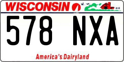 WI license plate 578NXA