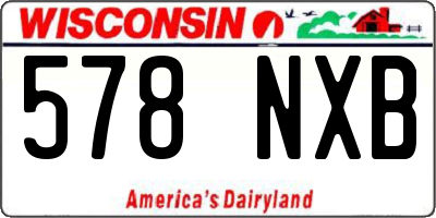 WI license plate 578NXB