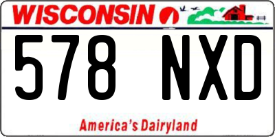WI license plate 578NXD