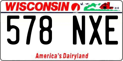 WI license plate 578NXE