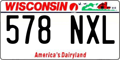 WI license plate 578NXL