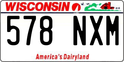 WI license plate 578NXM