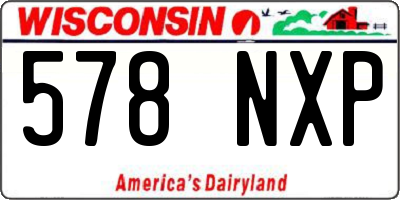 WI license plate 578NXP