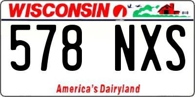 WI license plate 578NXS