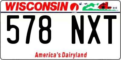 WI license plate 578NXT