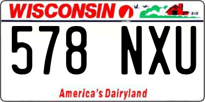 WI license plate 578NXU